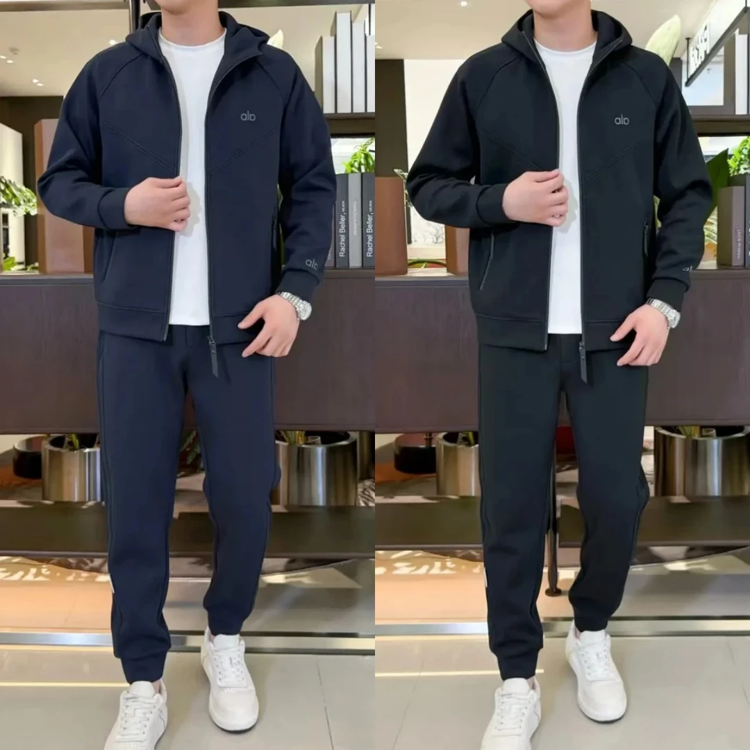 秋季上新春秋款连帽时尚户外男士休闲运动套装宽松显瘦时尚套装男