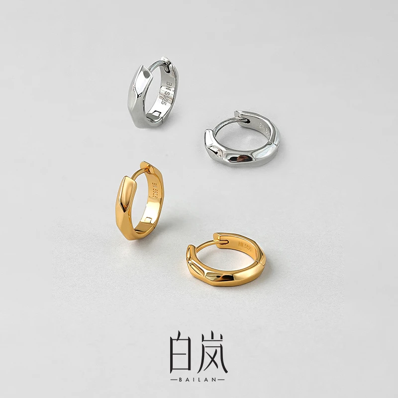 925银耳饰 白岚镜光耳圈女2025新款饰品小众设计高级感耳环ED3773商品图