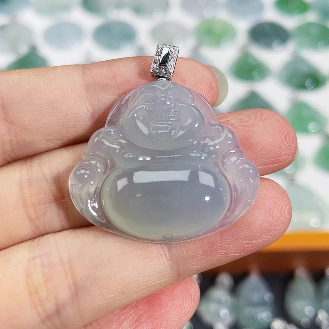 翡翠18K金镶嵌颈饰吊坠