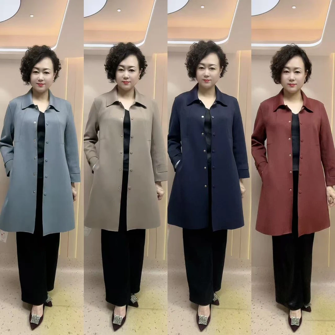 861#时尚气质中长款风衣