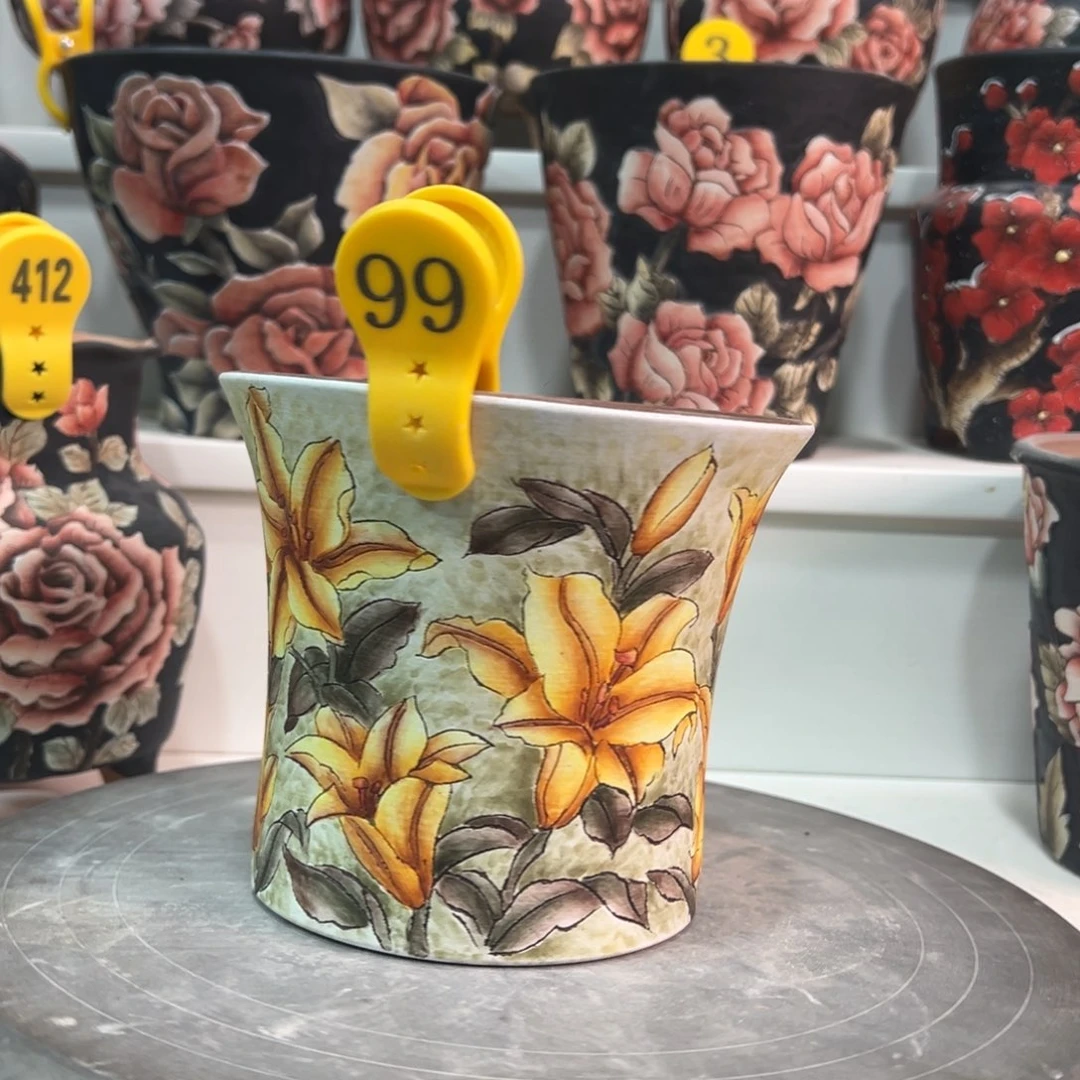 紫砂花盆手绘花盆99