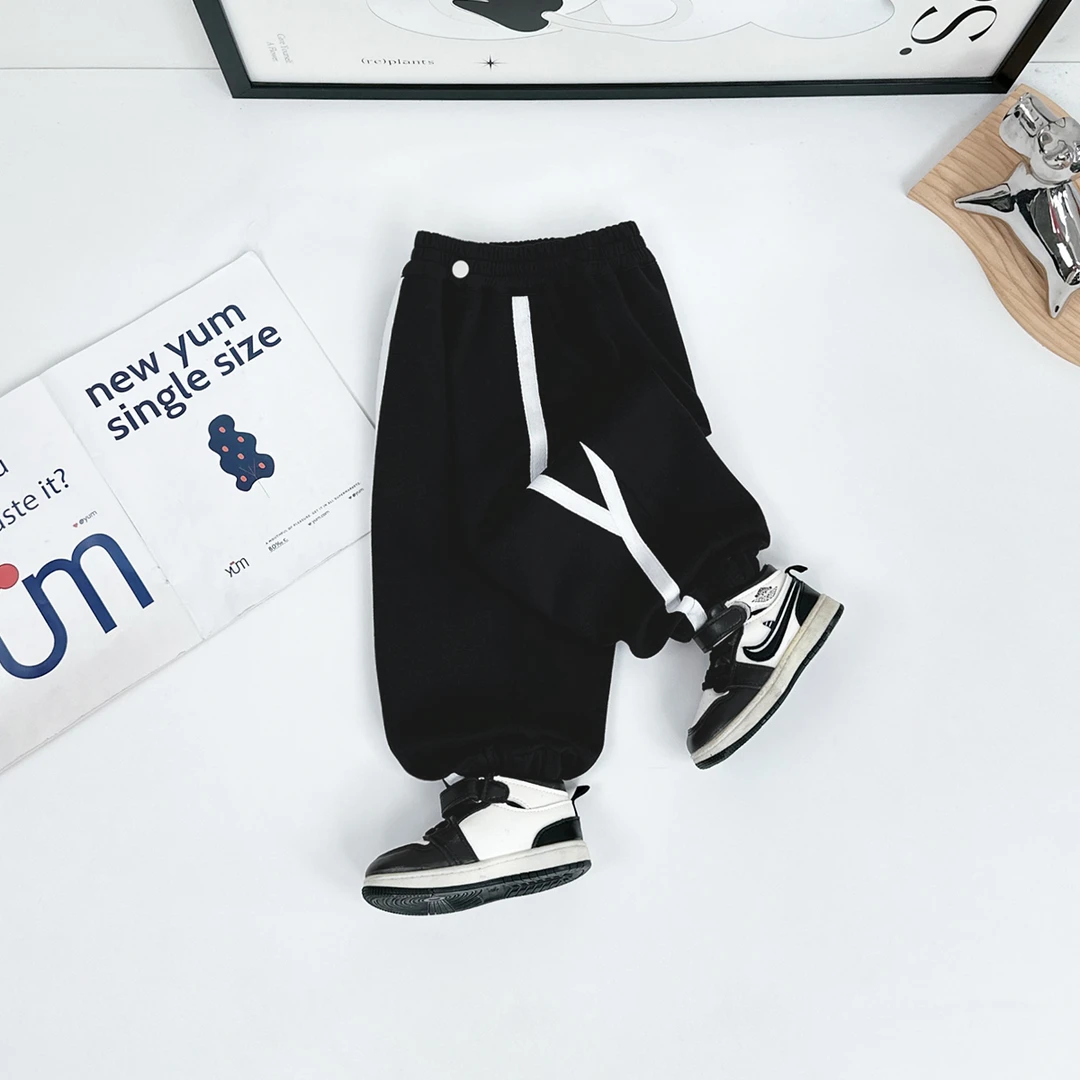 儿童裤子春秋款男童运动裤2025新款春装潮 BQ25170N 悠悠童话童装