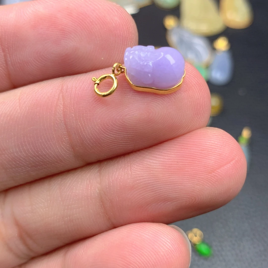 【闪购商品】颈饰18K金镶嵌翡翠翡翠d
