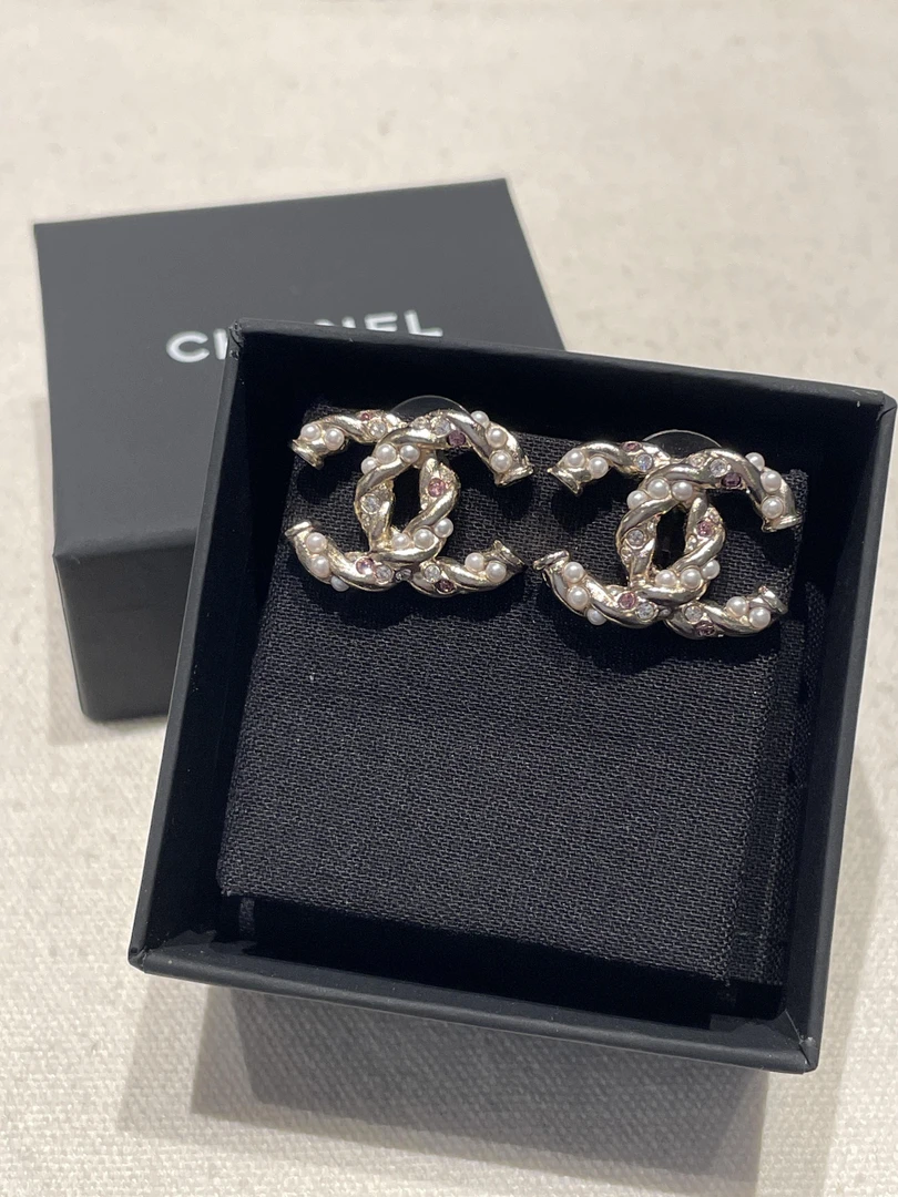 99新 Chanel/香奈儿 大吉中古/Chanel香奈儿23B双c麻花耳钉
