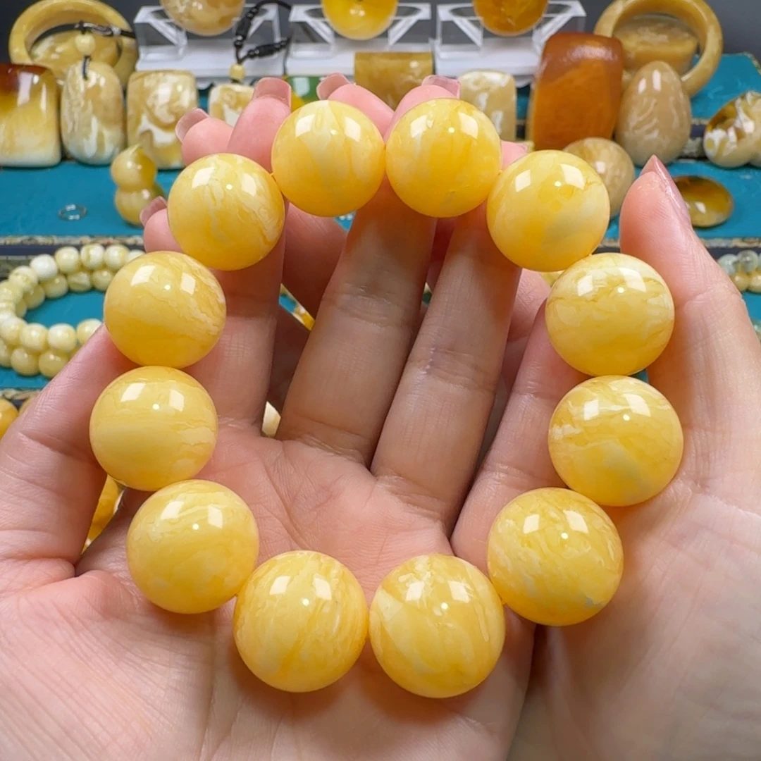 琥珀未镶嵌手链同料