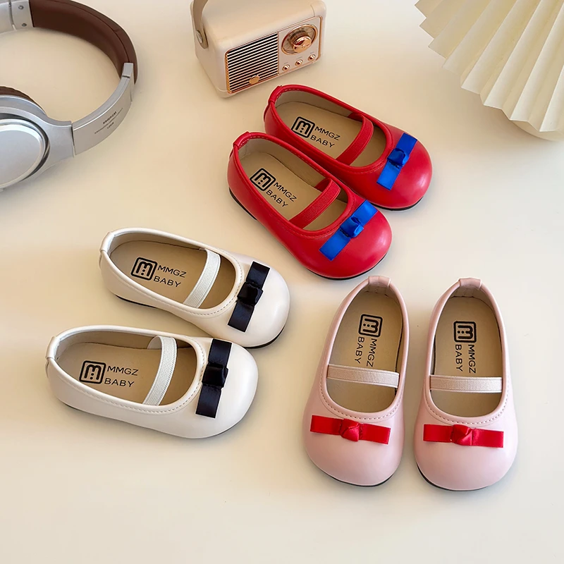 春秋新生婴儿0-1岁女宝宝百天周岁小香风蝴蝶结软底不掉跟学步鞋