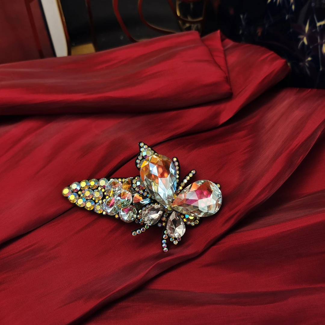 2025新款双层蝴蝶满钻发夹WW076