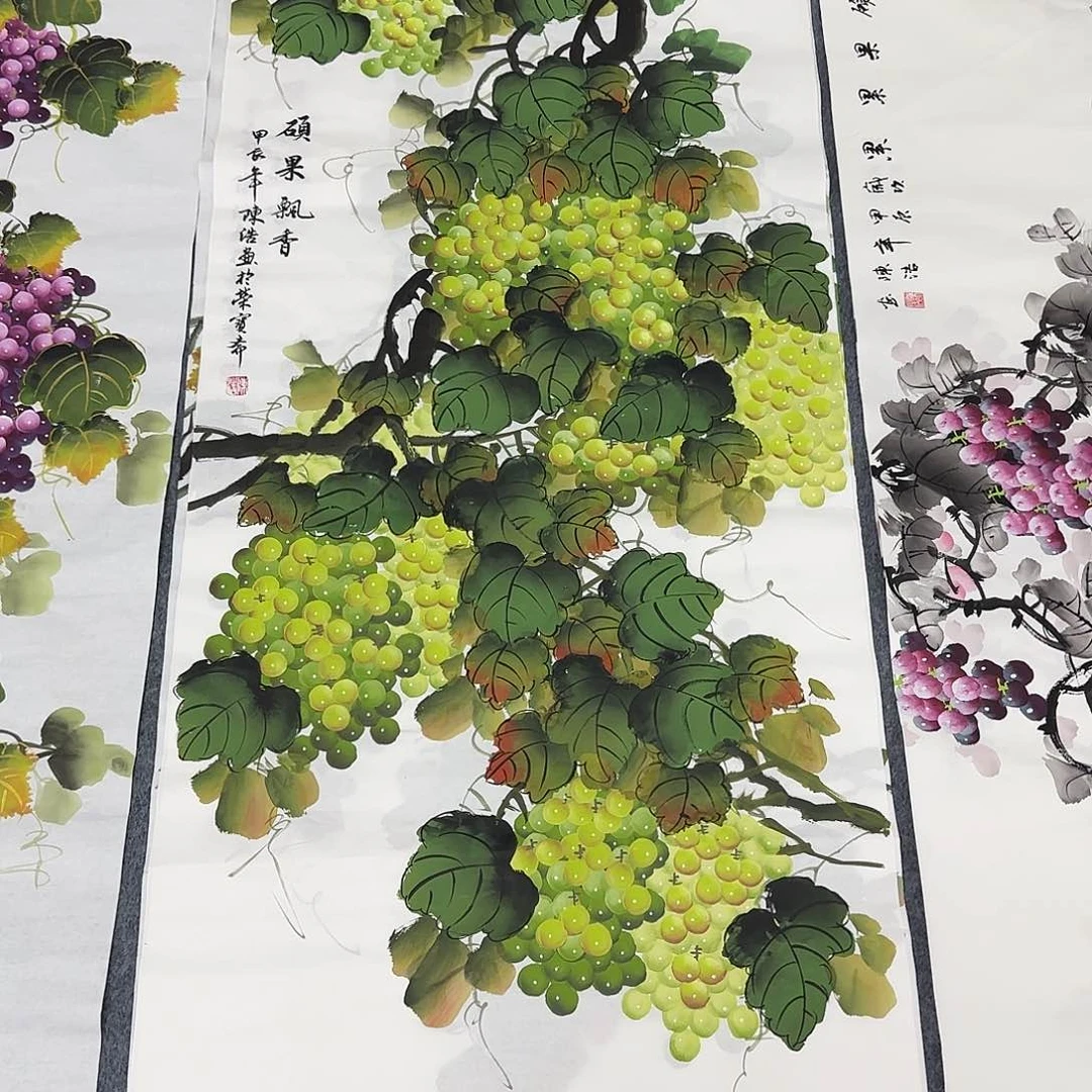 国画尺寸70X138手绘作品