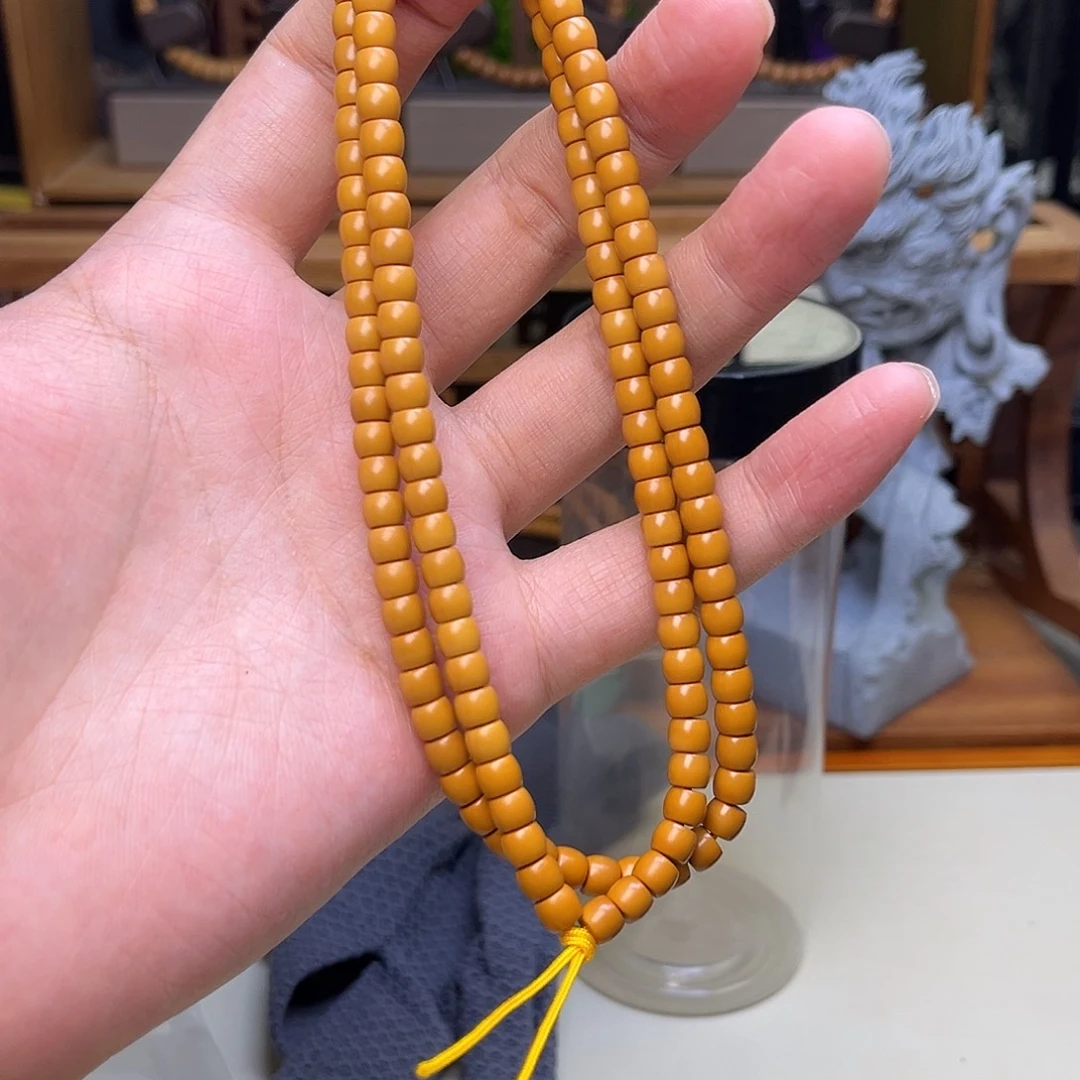 橄榄核手串/手链【听松文玩】sss级工艺精品橄榄核尖长串5.7素