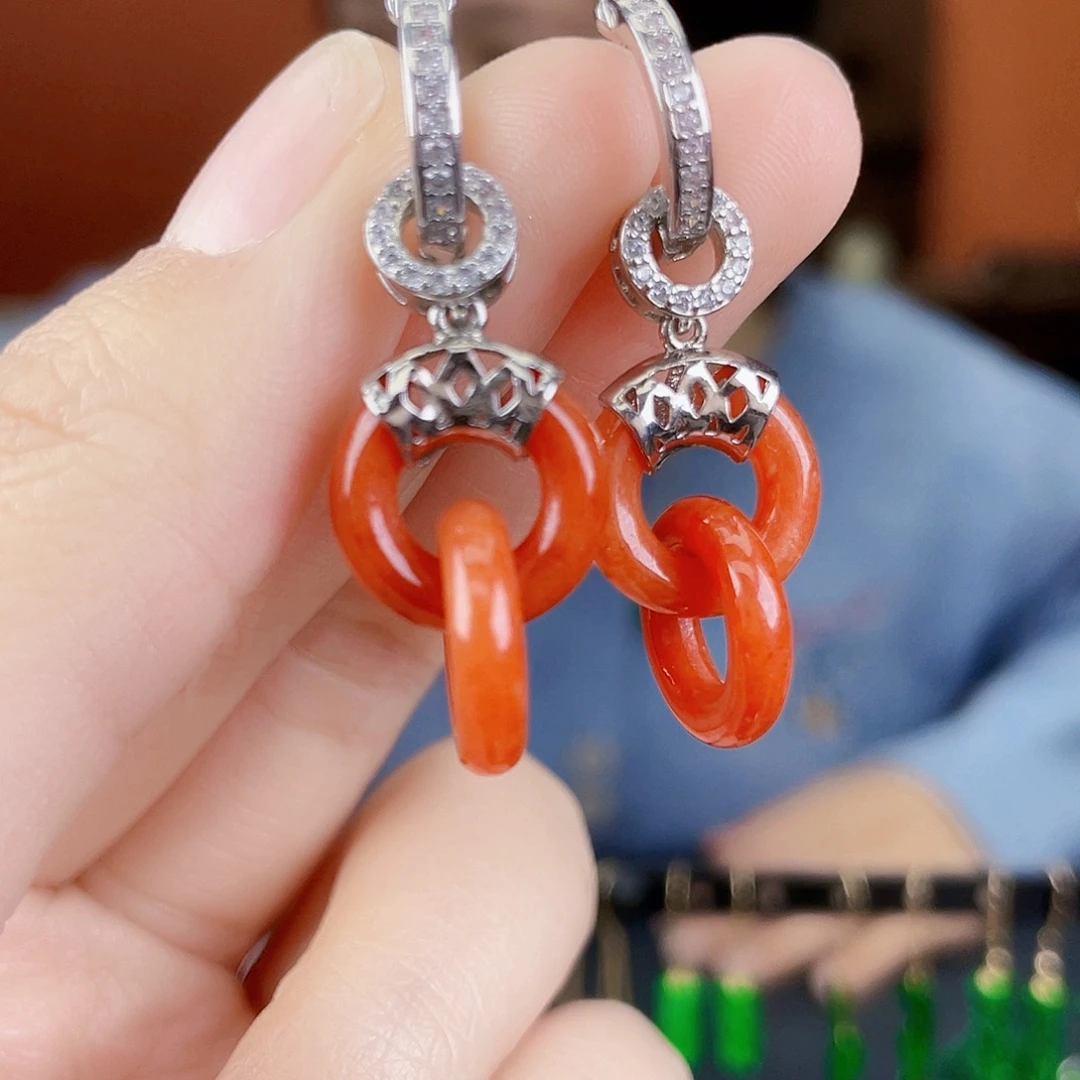 翡翠未镶嵌耳饰饰品