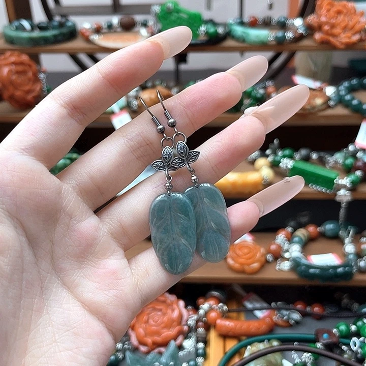 翡翠未镶嵌耳饰饰品