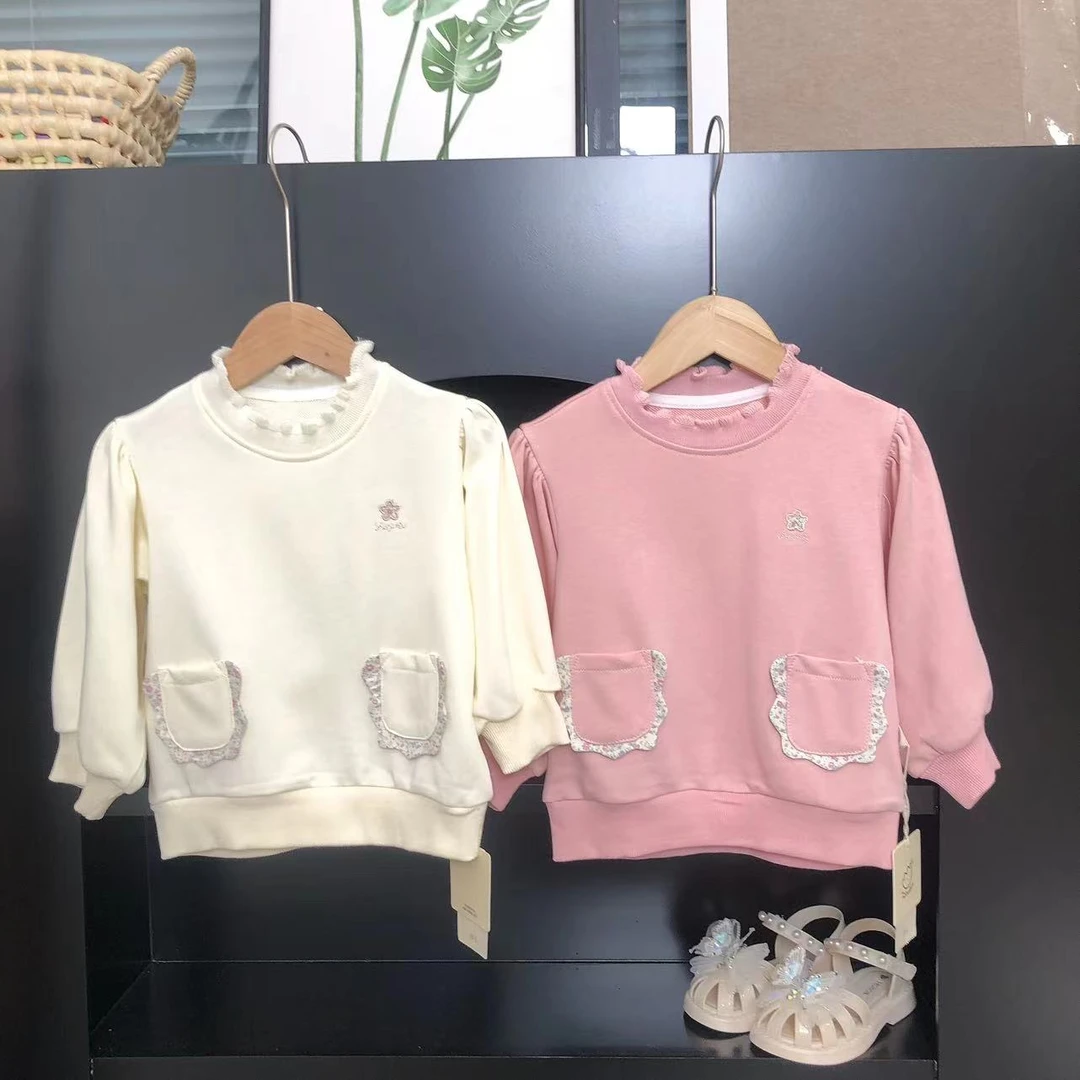 40596女童时尚圆领绣花时尚洋气韩版上衣