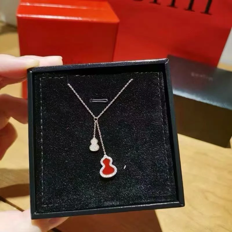 坠链均925银 轻奢高级感精工版时尚红葫芦项链（杂料）