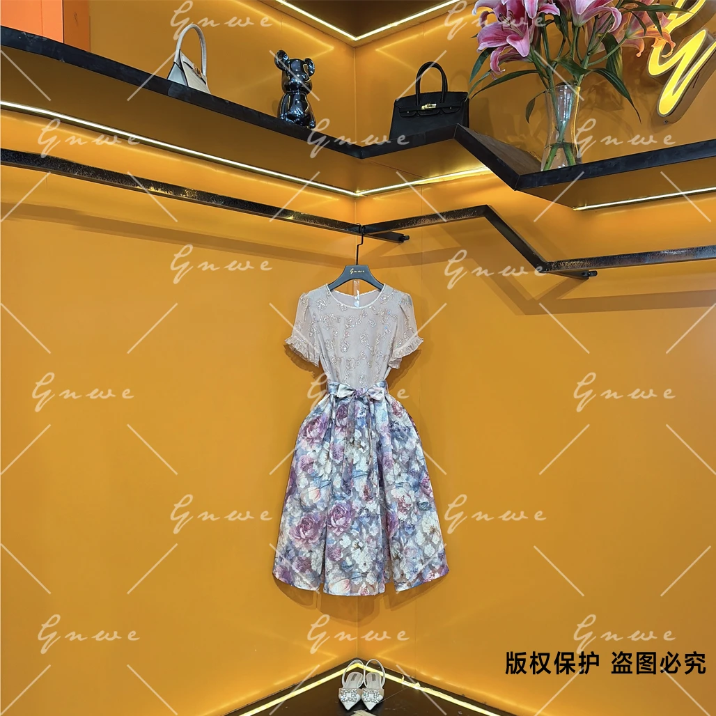 【私人订制】洋气显瘦法式时尚气质轻奢提花优雅连衣裙G6311