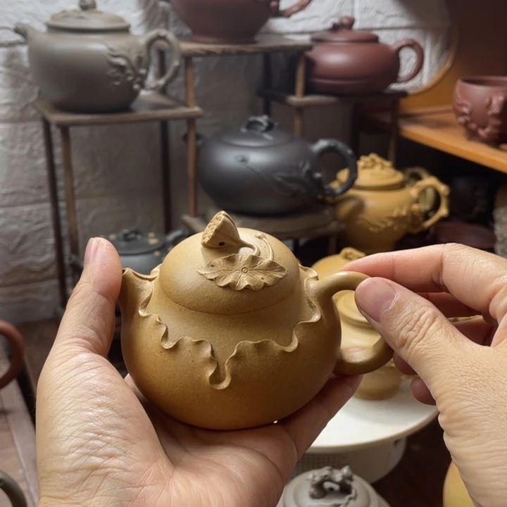 茶壶紫砂人****意黄金段泥150容量