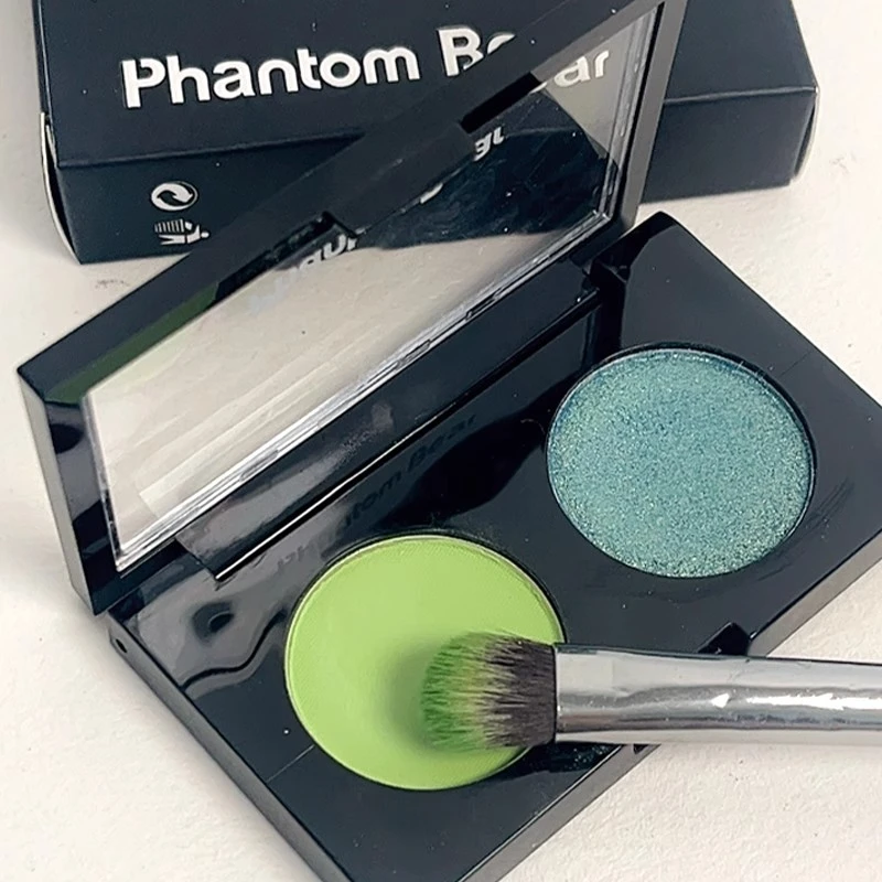 幻影小熊双色眼影盘珠光哑光细闪学生日常平价奶蓝大地色女便携