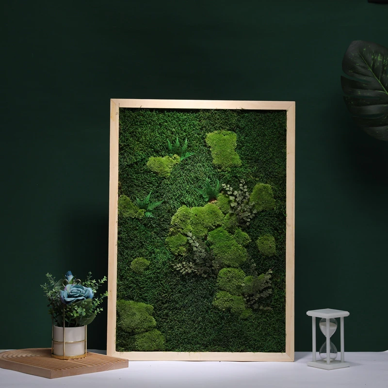 厂家直销永生苔藓相框画青苔球工程软装植物苔藓墙装饰微景观摆件