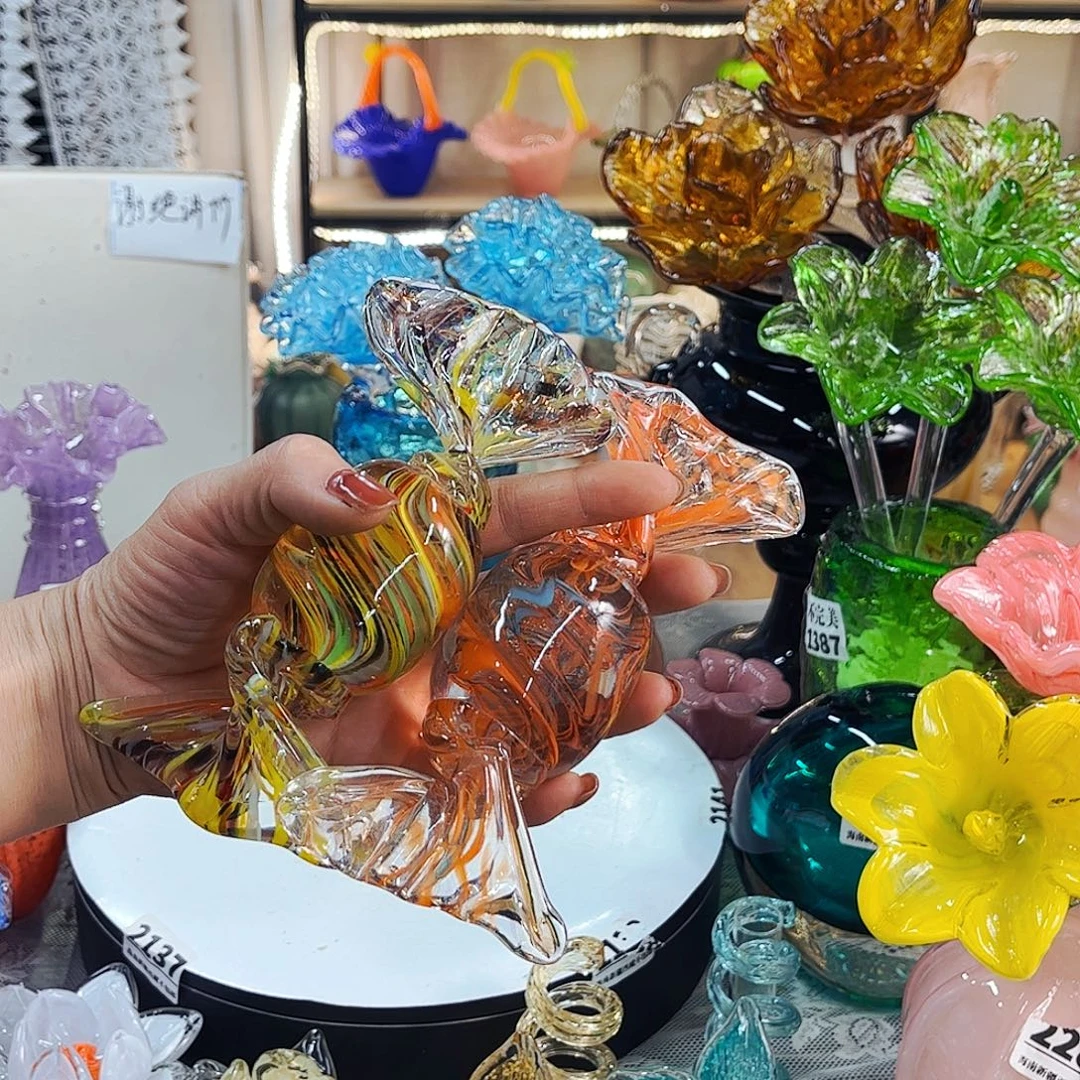 糖一对 家悦琉璃工艺品不完美