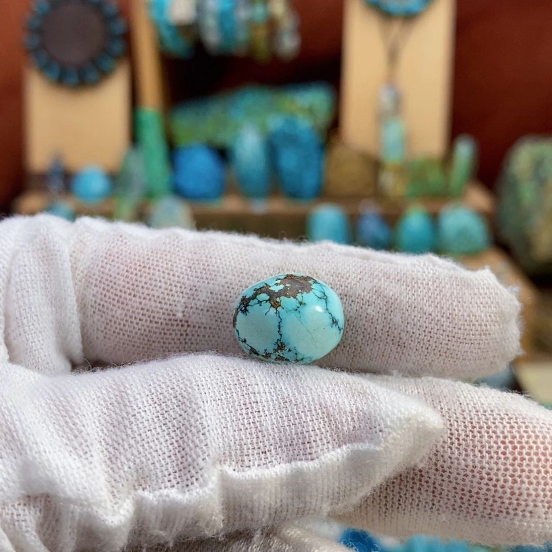 定制绿松石水草纹枣珠