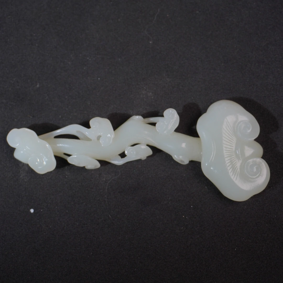 4SE22 清 和田玉灵芝摆件