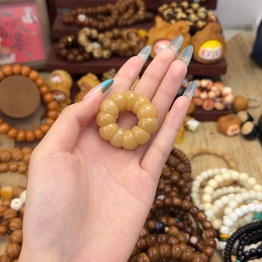 菩提根/象牙果把件十*太阳花手捻素圈
