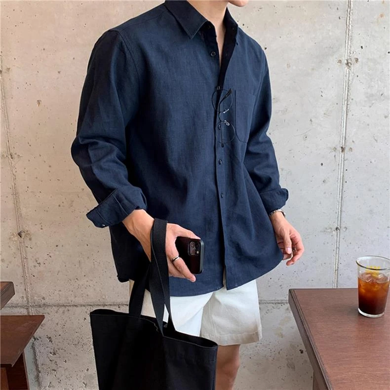 300斤特大码高级感商务休闲长袖衬衫初秋男女薄款美式街头POLO衫