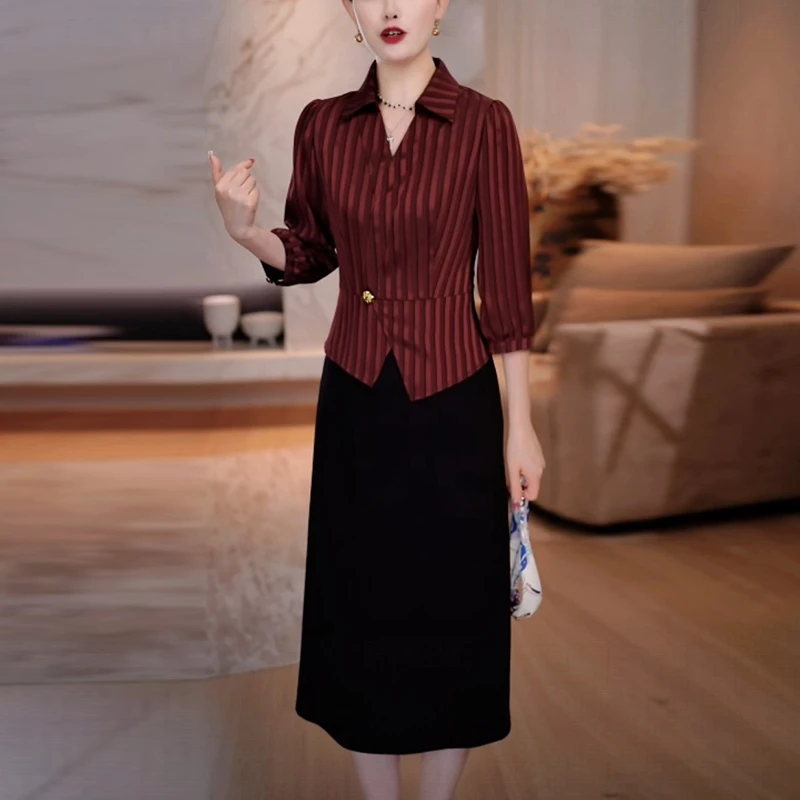 早秋轻奢洋气裙子红色名媛女装爆款2025新款高级感显瘦气质连衣裙