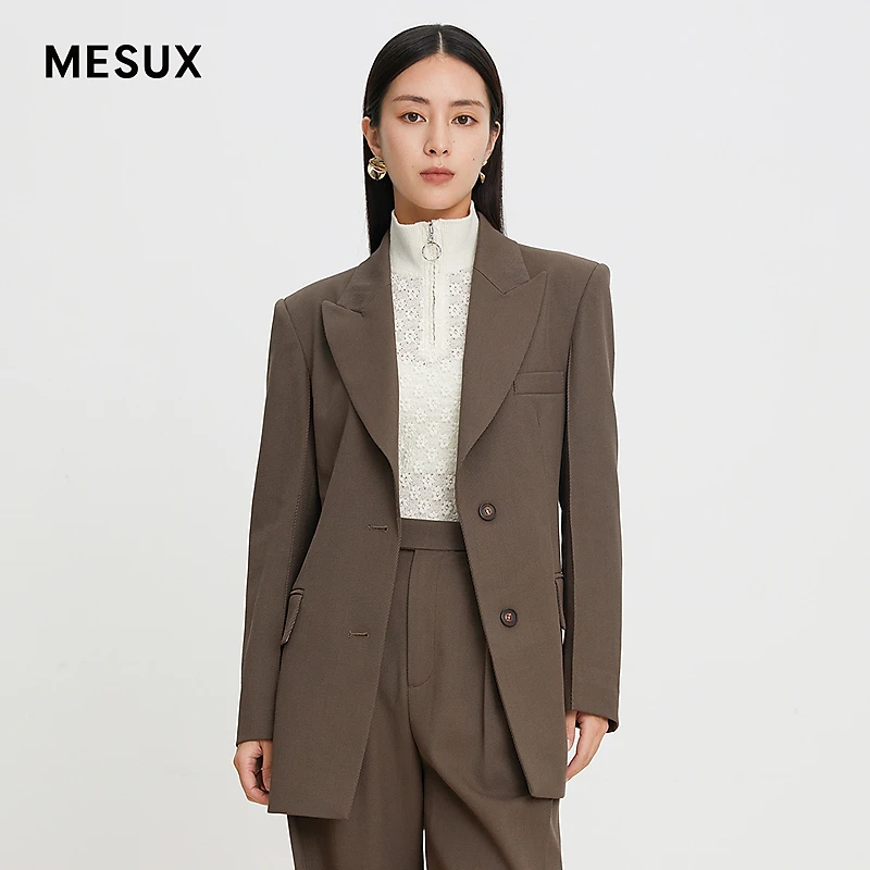 【许半夏专享】MESUX米岫秋新款垫肩设计质感大气新潮时尚复古西装M