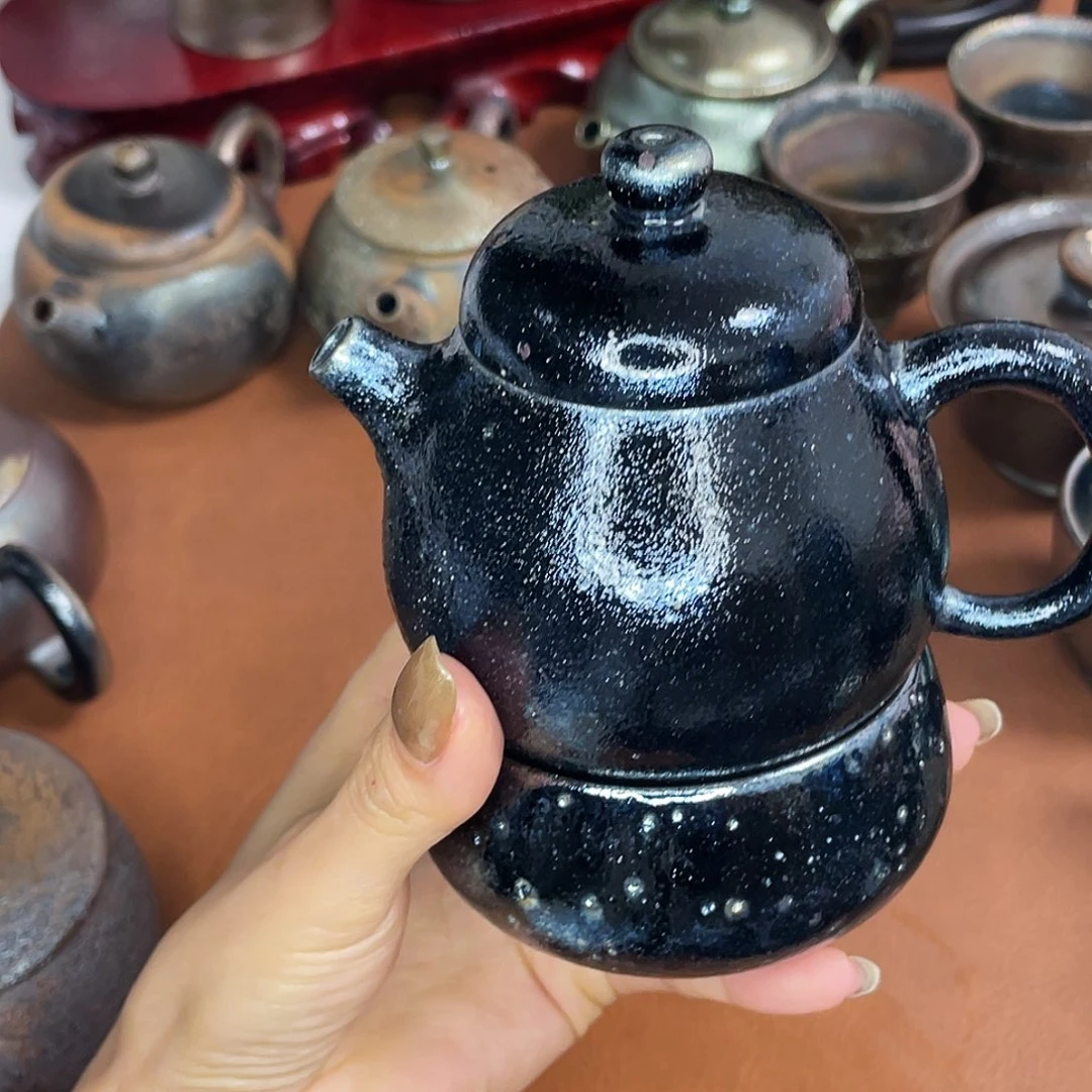 单***豆云南建水紫陶柴烧一套