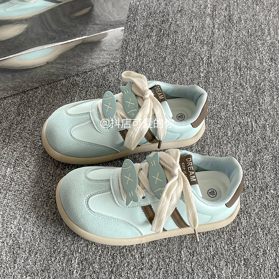 2025新款春款复古德训鞋女厚底板鞋女款百搭鞋子厚底小白鞋勃肯鞋