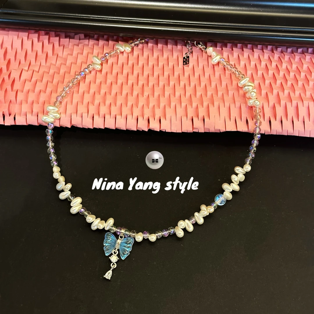 雲涌之丽 钛钢仿水晶项链 【月光下的蝴蝶】DMN0822