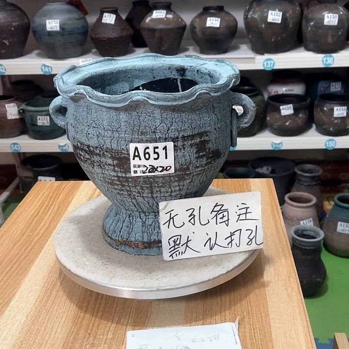 红陶手工制作工艺花盆