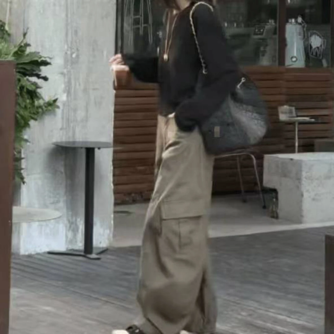 秋季新款休闲上衣设计感高腰显瘦直筒裤女装