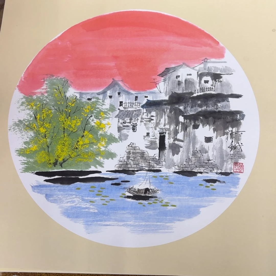 国画50斗方山水赵铁手绘赵