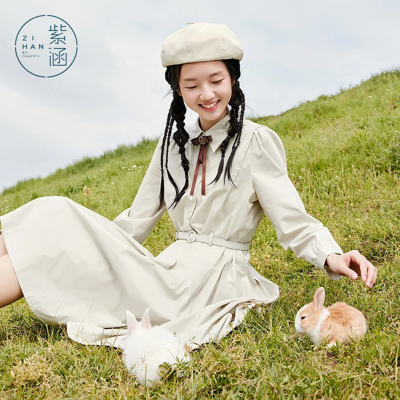 紫涵衬衫连衣裙秋季小个子襟一排扣百Z3Z06AS170