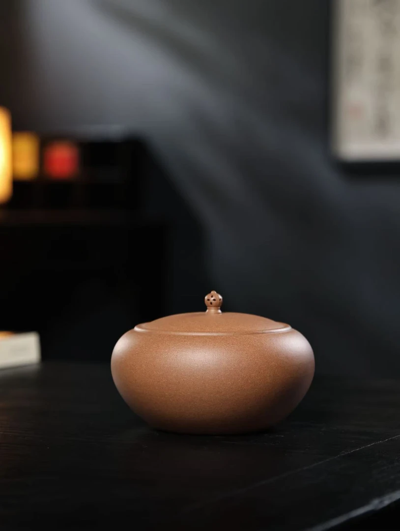 半斤装葵黄段泥以沫罐宜兴密封紫砂茶叶罐