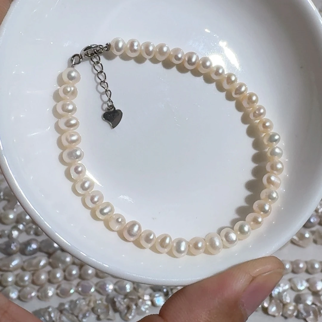 淡水珍珠银S925镶嵌手链