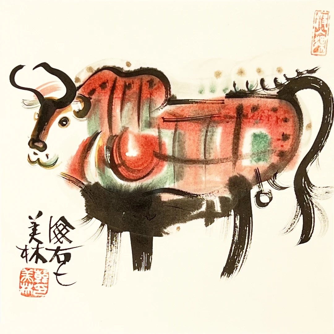 HJ0258-韩美林绘画38x38cm (16)/约1平尺