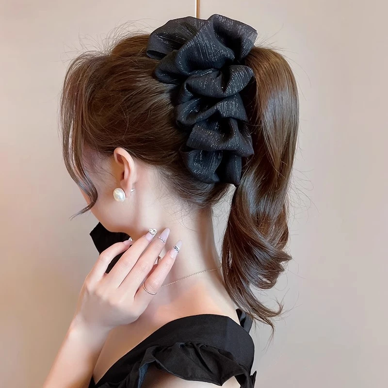 双面泡泡抓夹蓬松显发量鲨鱼夹盘发头饰发卡高级感大发夹女后脑勺