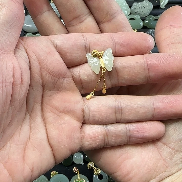 和田玉吊坠(不含链)银S925镶嵌