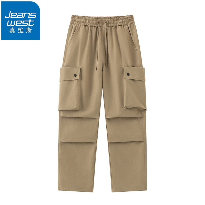 Jeanswest/真维斯工装裤子男春季运动百搭宽松大口袋直筒休闲长裤