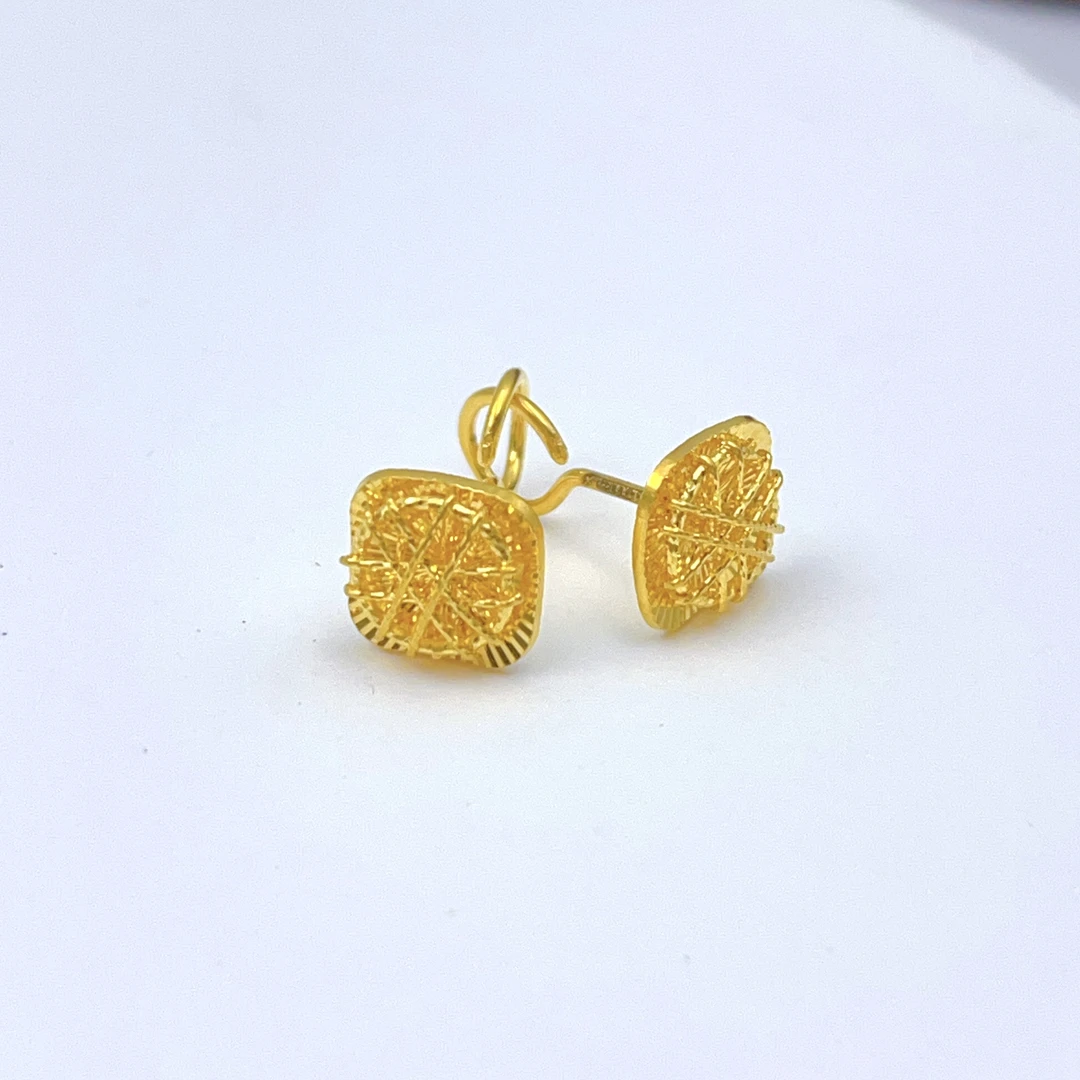 SUNFEEL/赛菲尔黄金足金999方糖黄金耳钉过年送礼流行百搭