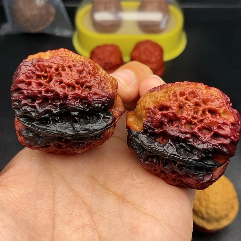【闪购商品】把件文玩核桃42尺鱼子纹金蟾