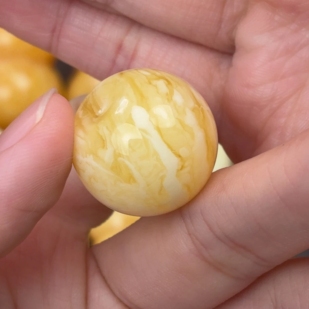 裸石琥珀未镶嵌虎皮苹果珠
