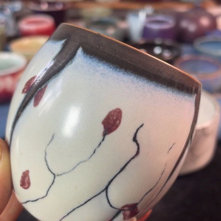 摆件踏雪寻梅龙蛋杯