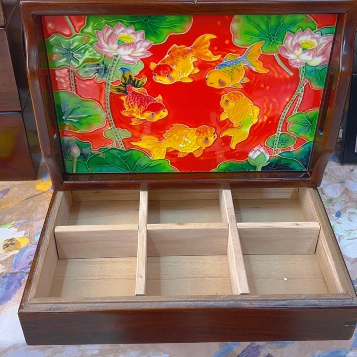 木瓷板画艺术作品六宫格➕托盘