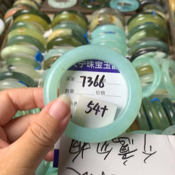 未镶嵌蛇纹石玉手镯7366
