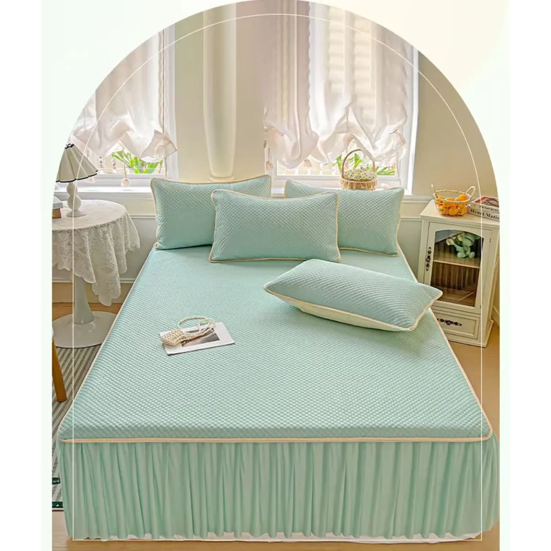 床裙款豆豆凉席三件套（颜色不挑）