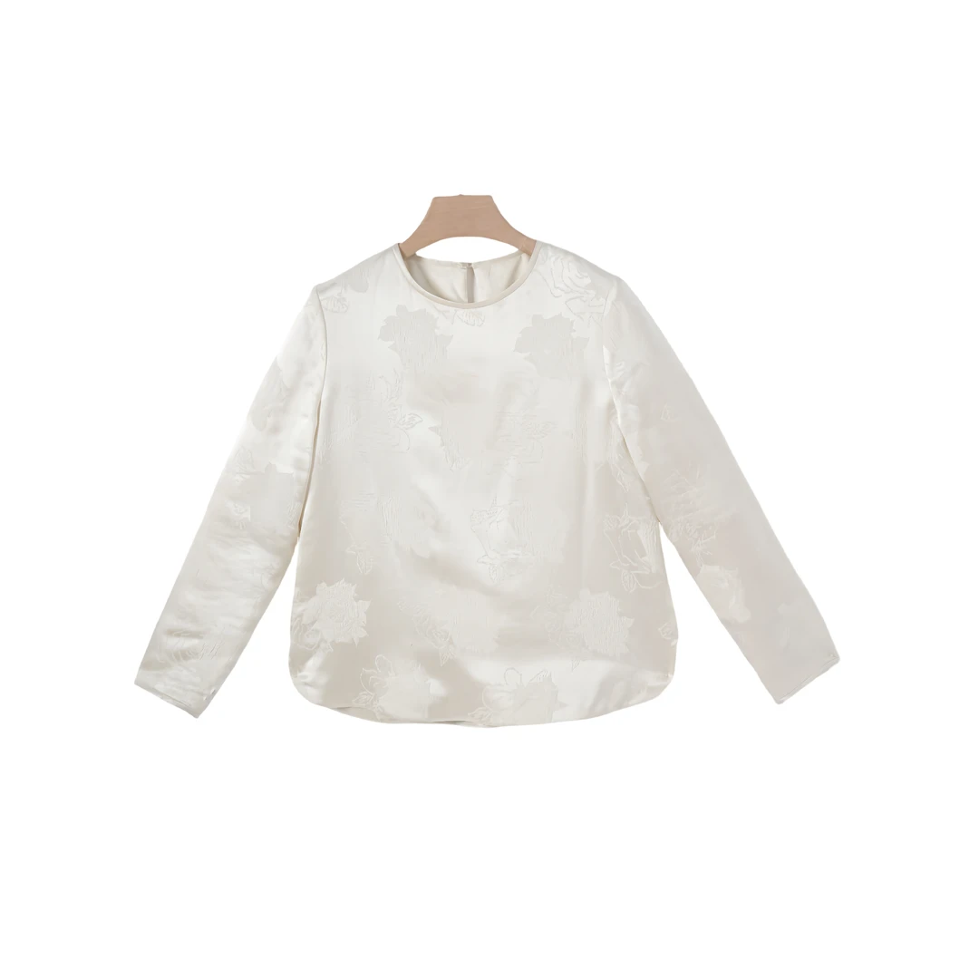 【锦柚】桑蚕丝中国风气质复古休闲时尚长袖加绒衬衣女F25052