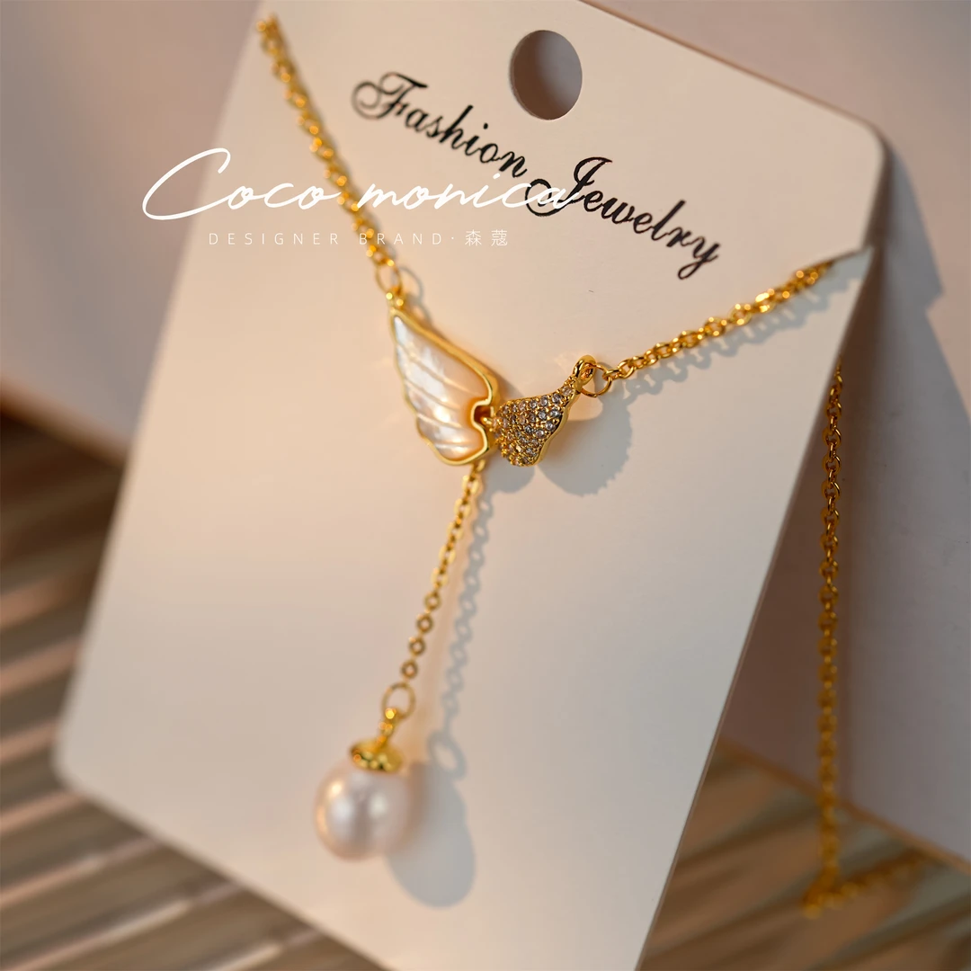 【小霞珠宝】法式小众简约强光金色设计师精致素款项链WA676